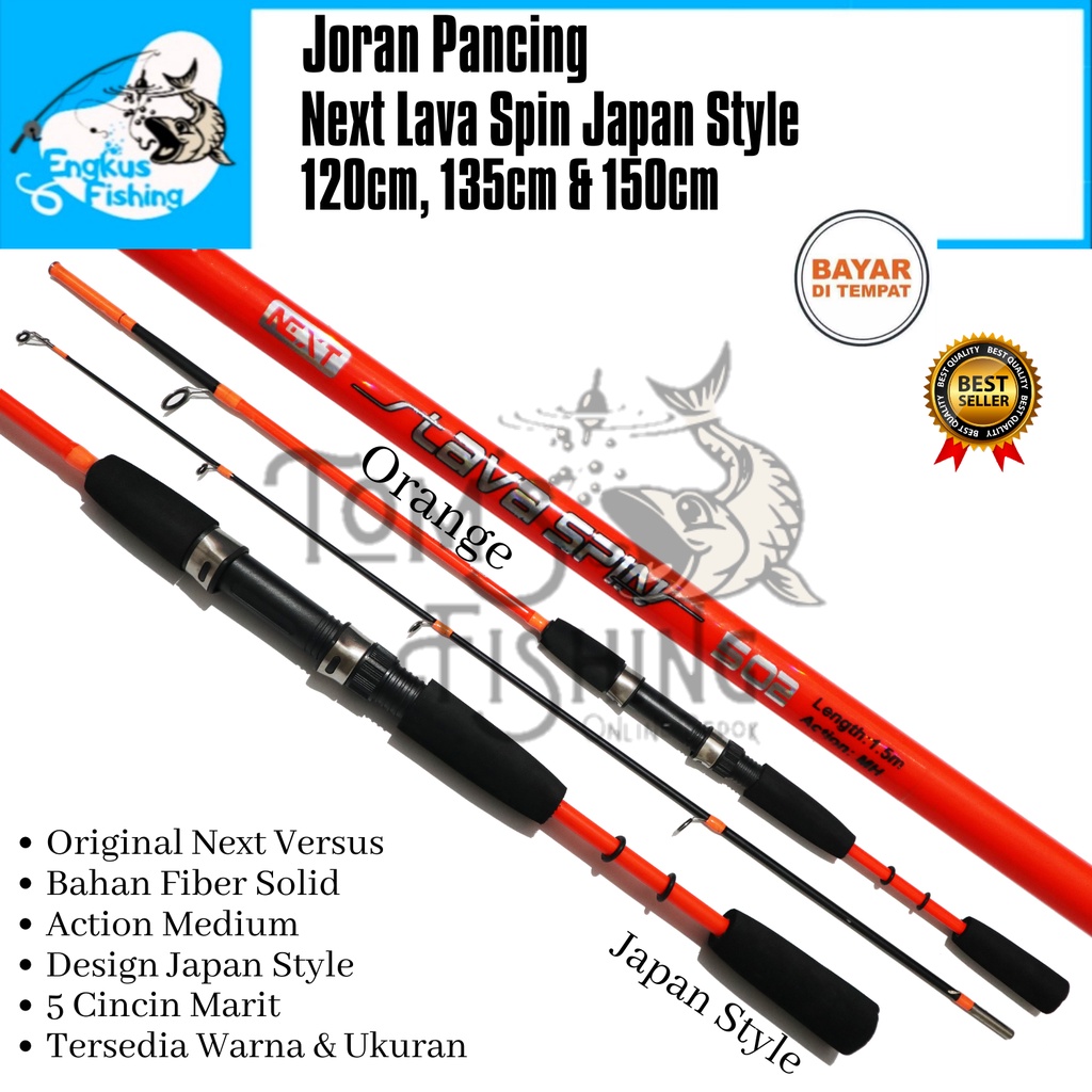 Joran Pancing Next Lava Spin Japan Style (120cm - 150cm) Fiber Solid Murah - Engkus Fishing