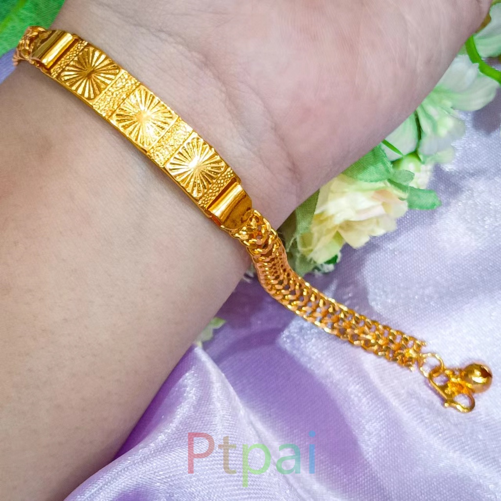 Gold Gelang Tangan Gold Plated Bracelet Dubai Style Long-lasting Non-Fading Gelang Kendari lapis emas 24k