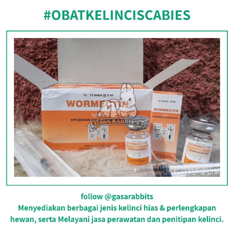 WORMECTIN 5 ML - OBAT SCABIES KELINCI - OBAT KELINCI SCABIES - WORMECTIN OBAT SCABIES