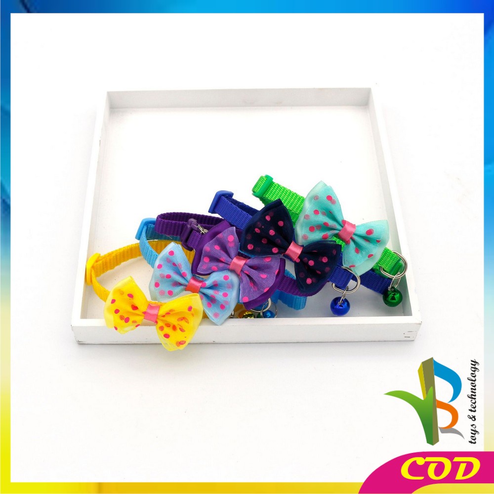 RB-C567 Kalung Kucing Anjing Lonceng Motif Polos Pita Love / Kalung Pita Lonceng Aksesoris Hewan Peliharaan