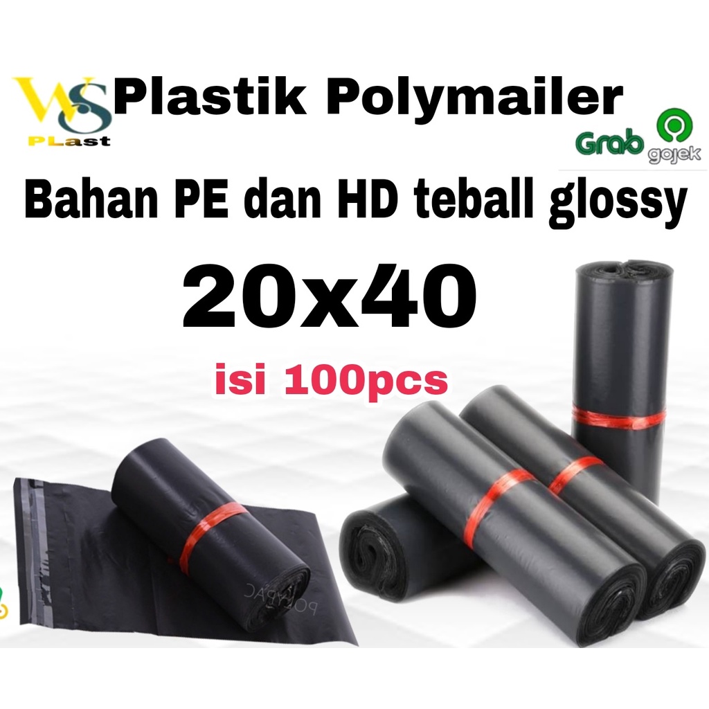 

Plastik Polymailer / Packing olshop 20x40 cm 100pcs Bahan PE Glossy Teball