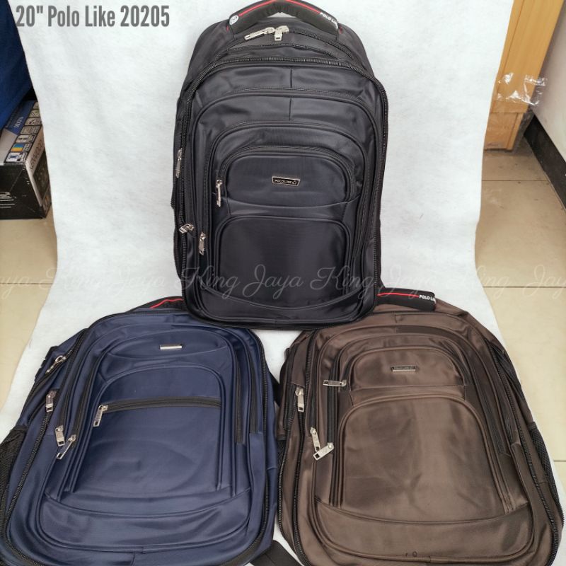 Ransel Laptop USB Polo Like 20 Inch Jumbo Lock Kombinasi Expand Tas Sekolah Kerja Pria
