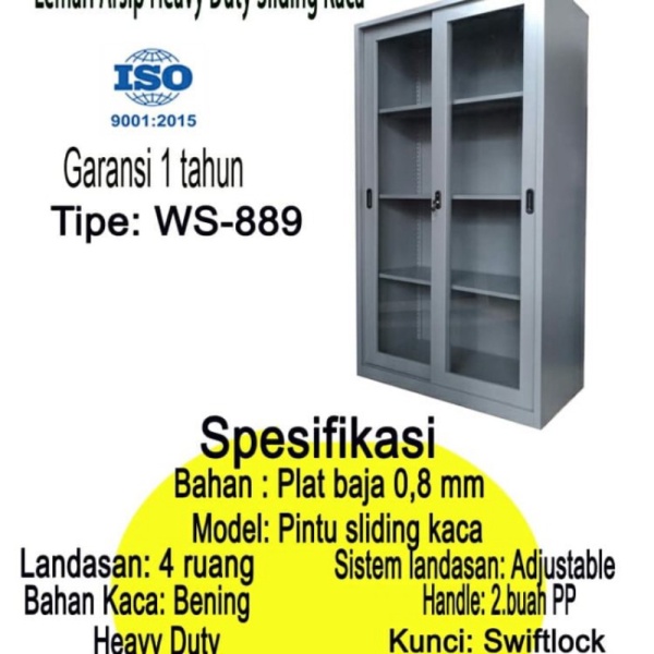 

Unik tools n parts Lemari arsip heavy duty sliding kaca wellness tipe ws 8 Murah