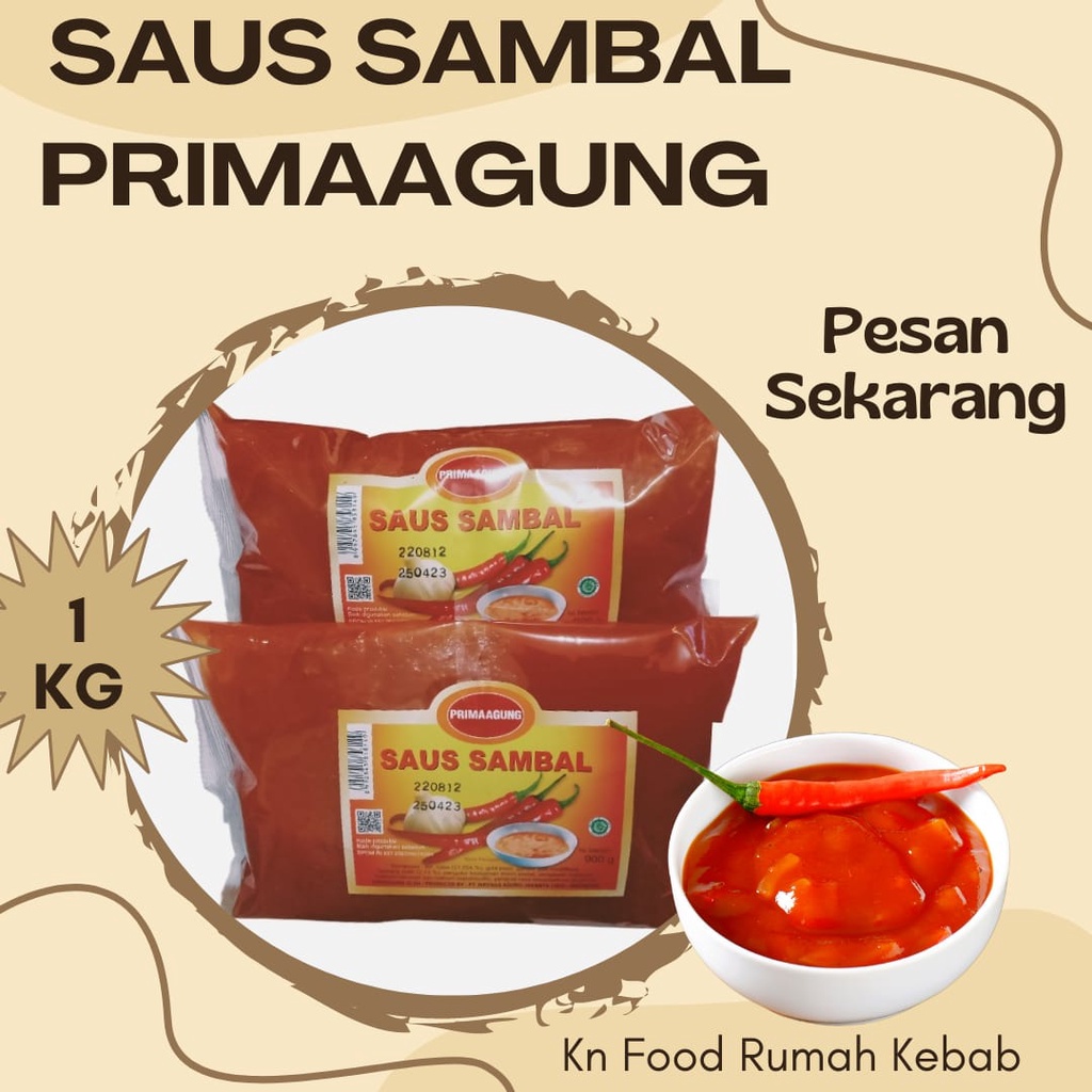 

Saus Sambal Prima-Saos Prima 1 kg -instan same day Sambal Prima