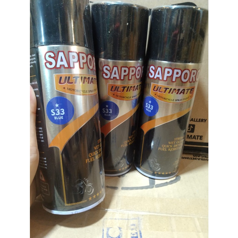 cat spray pilok pilox cat semprot sapporo ultimate S33 blue biru tua  gloss glossy saporo 400ml