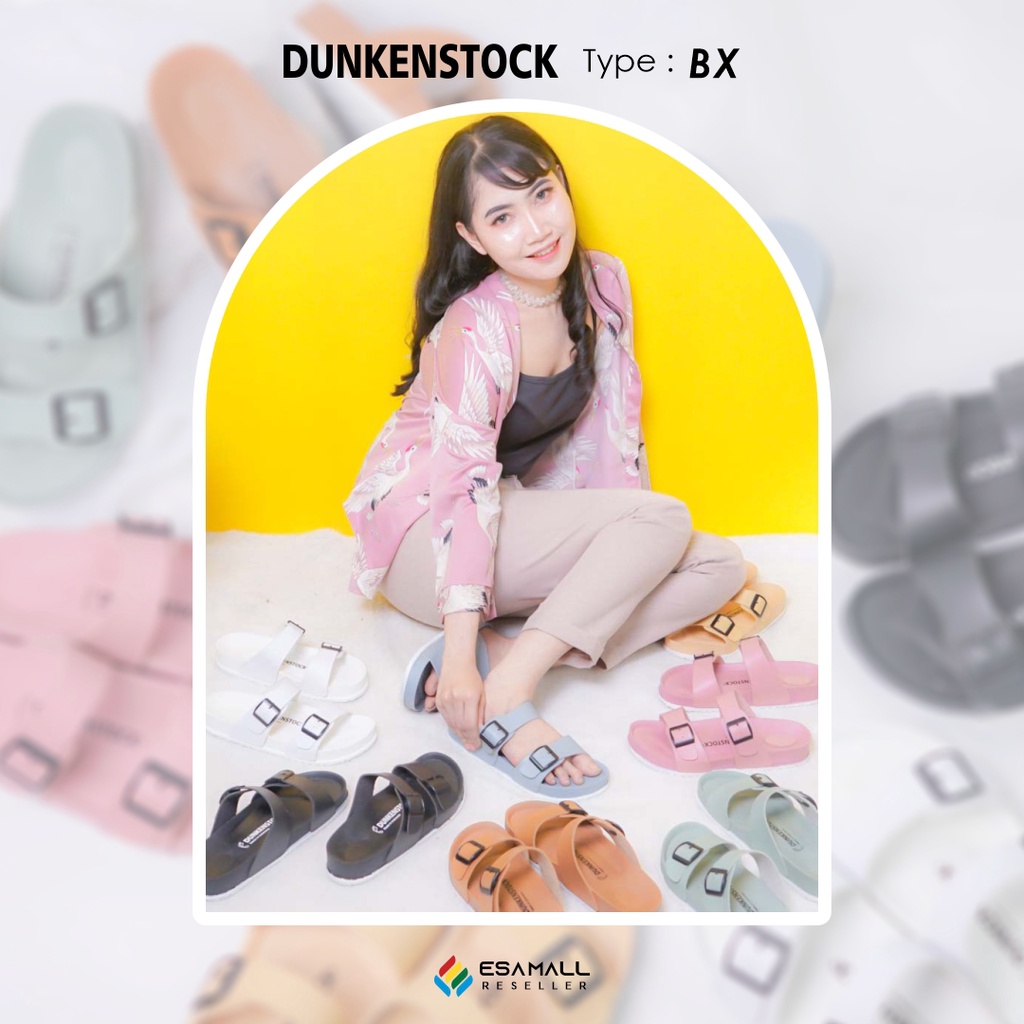 Dunkenstock Type-BX Sendal Slop Wanita Ban Dua Sandal Selop Cewek Model Birken Size 36-40