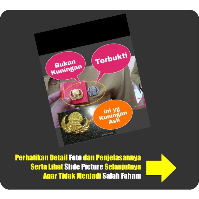 Penjelasan PIN KORPRI Bahan Kuningan Asli VS PIN KORPRI Bahan Lapis Emas