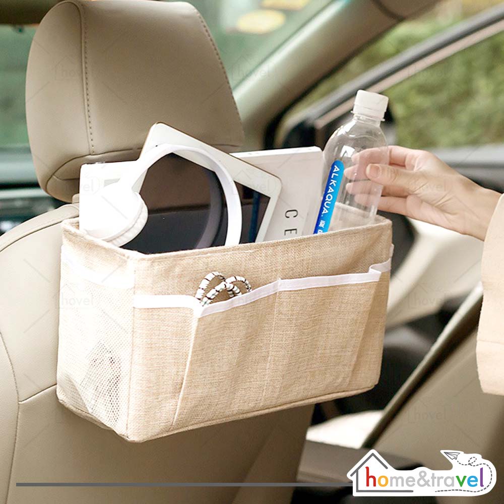 HOVELSHOP Tas Gantung Penyimpanan Organizer HP Remote Buku Rak Samping Kasur Praktis