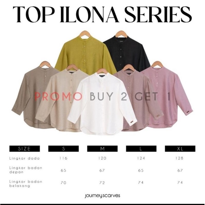 Top Ilona by Journey scarves PROMO  buy 2 free 1 (320 dapet 3pcs)