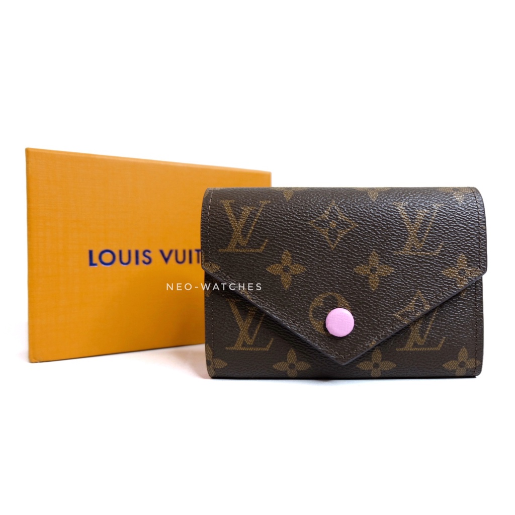 Dompet Kartu Wanita Card Holder Wanita Dompet Lipat Kancing Resleting Kulit lv Terbaru