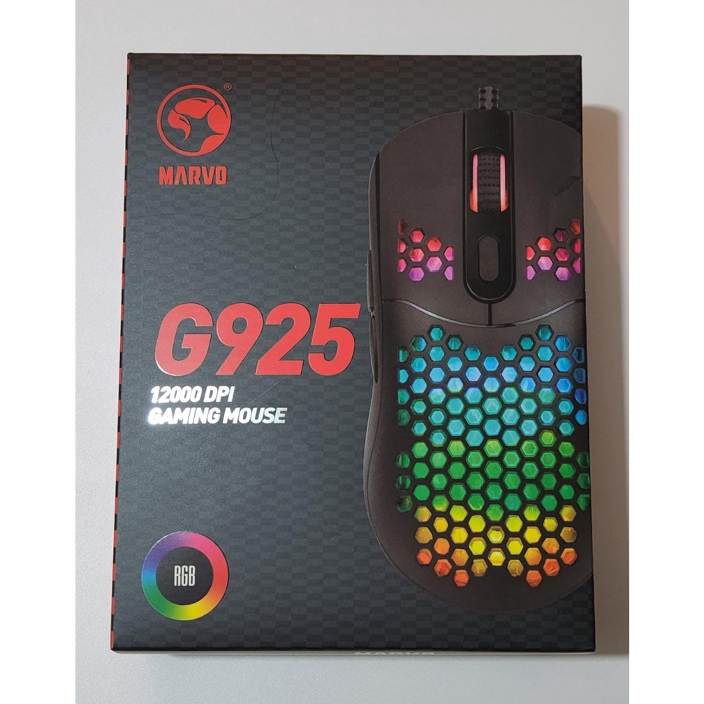 MARVO G925 Honeycomb Gaming Mouse - PMW 3327 RGB ( Paracord )