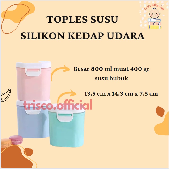 Toples Susu Bubuk 400 dan 800 ml Kedap Udara Silikon