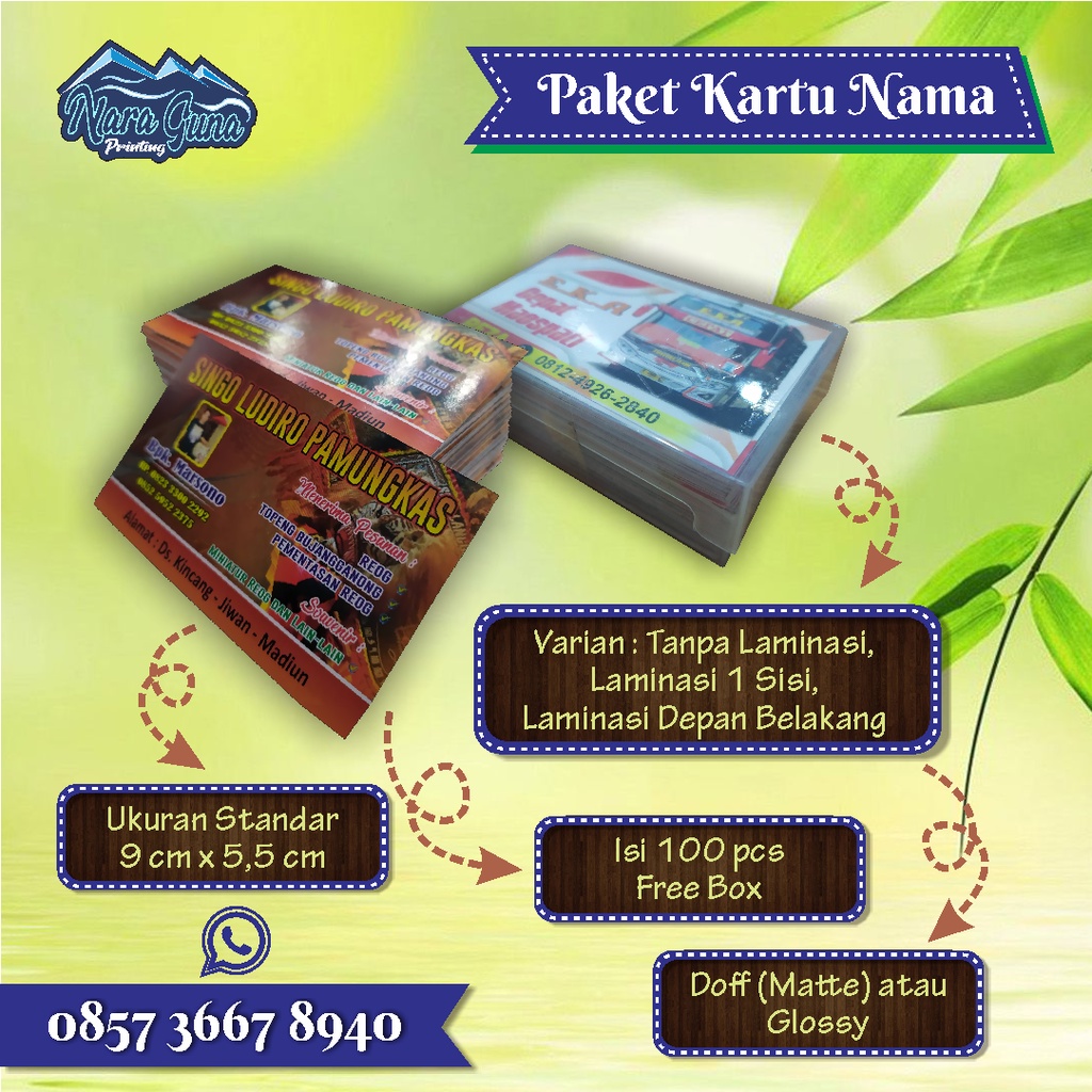 

Kartu Nama paket 1 box isi 100 pcs