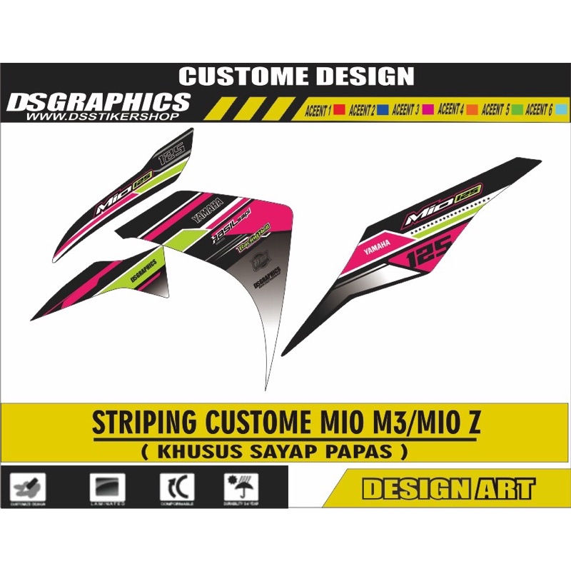 SEMI DECAL STIKER STRIPING YAMAHA MIO M3 MOTIF RACING