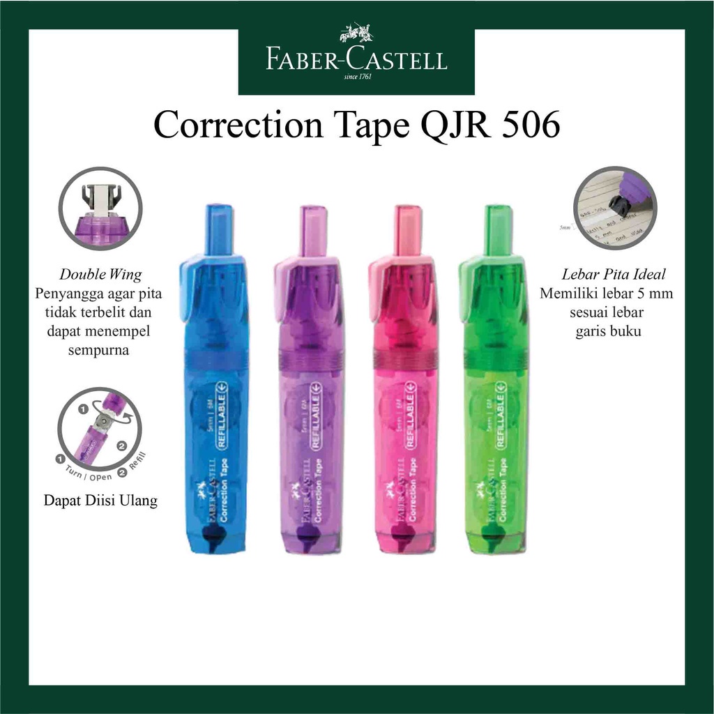 

RK Correction Tape Faber Castell QJR -506 Free Refill 1 Pcs - SHSNP