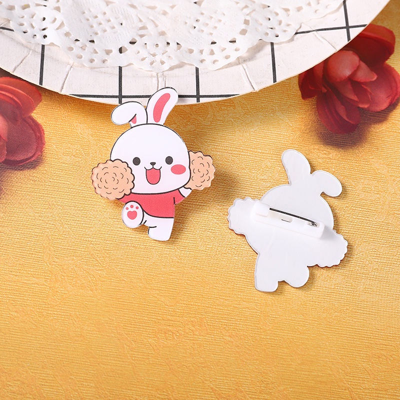 Bros Bentuk Kartun Beruang / Kelinci / Anjing Lucu Bahan Resin Untuk Wanita