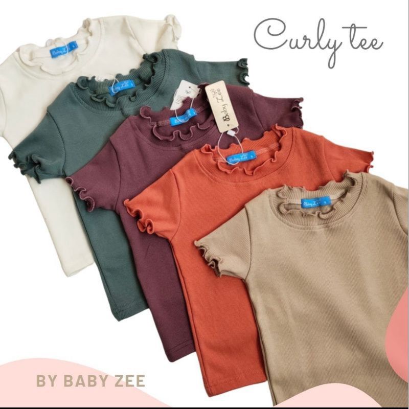 Baju Anak Perempuan Lengan Pendek KRIWIL Ruffle Knit Tee Rib | Baju Anak Perempuan Bahan Knit Rib