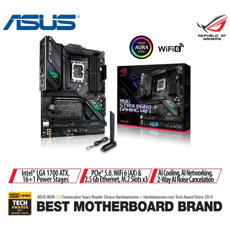ASUS ROG STRIX B660-F GAMING WIFI | Intel B660 LGA 1700 DDR5 ATX