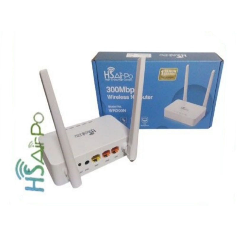 HSAirPo WR200N Router Wireless WiFi 2 Antena 300Mbps Repeater Extender HS AirPo WR200N N1