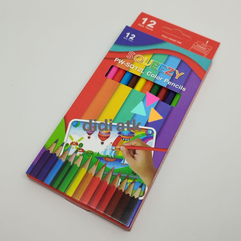 

Pensil Warna Squeezy Panjang 12 Colors PW-SQ12L