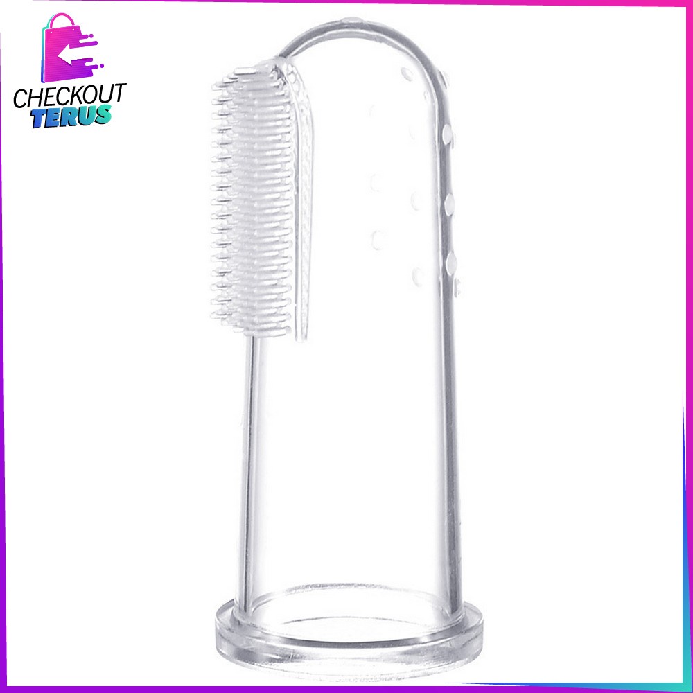 CT C41 Sikat Gigi Jari Bayi Bahan Silikon Lembut Finger Toothbrush Pack OPP Newborn Pembersih Gigi Baby