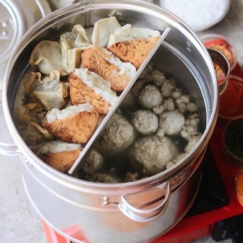 Dandang Bakso Aluminium 34 Cm Sarang Setengah