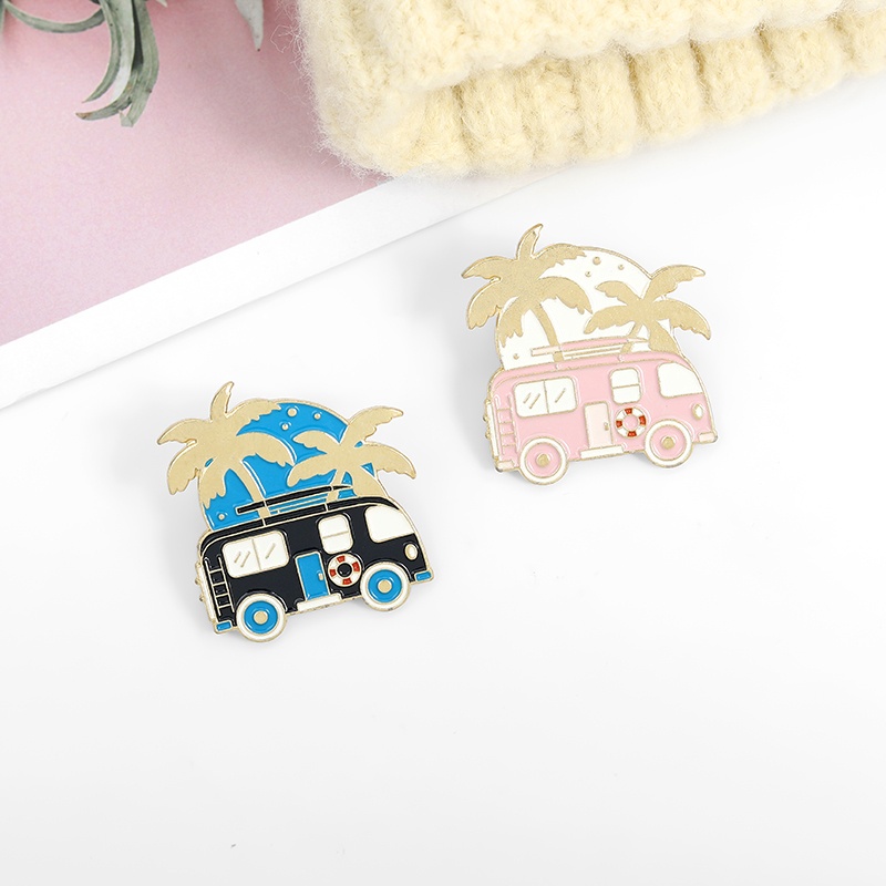 Bros Pin Enamel Desain Kartun Bus Mini Lucu Aksesoris Wanita