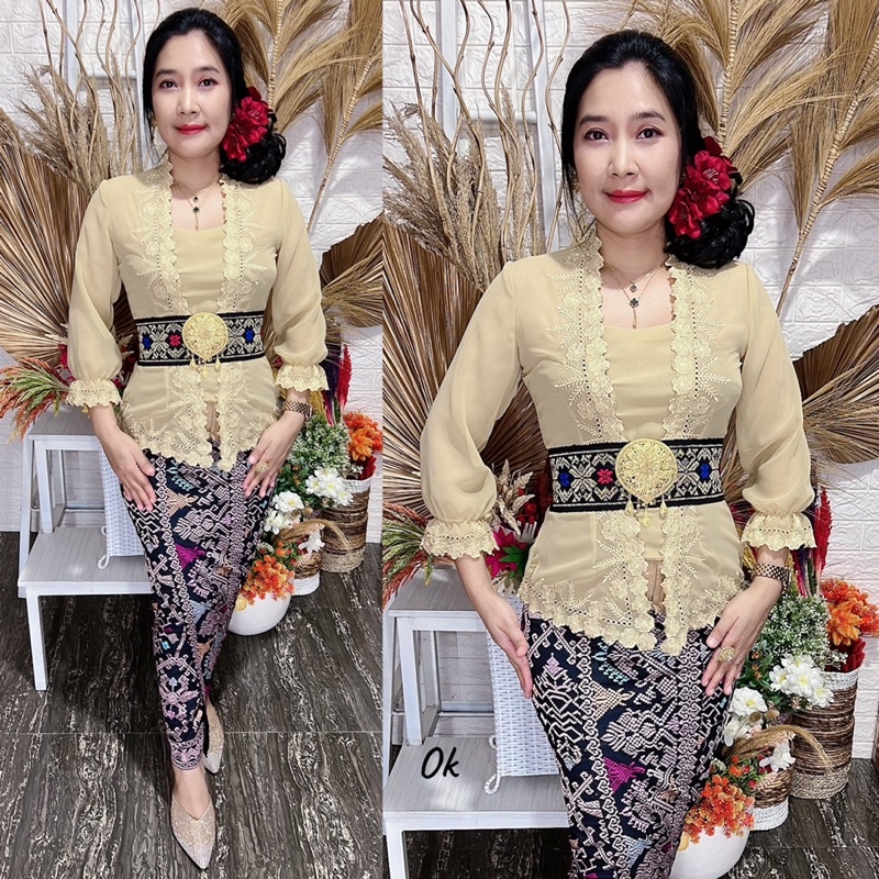 kebaya jadi bordir motif melati