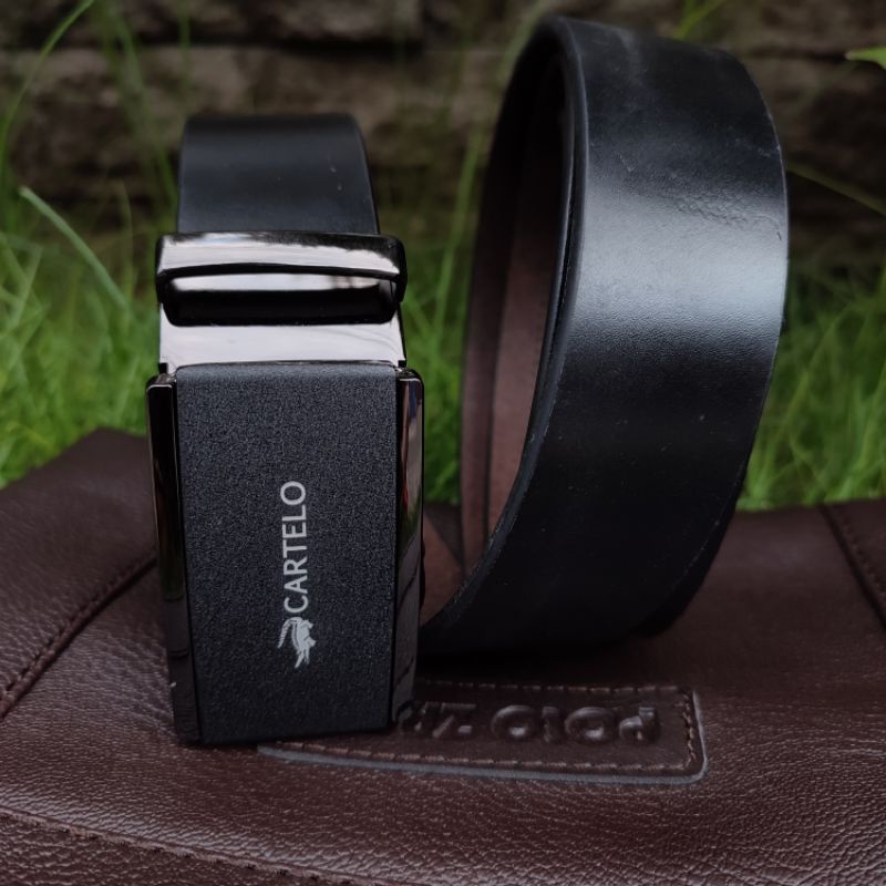 Sabuk RELL Kulit PU Original CARTELO Premium Import | Ikat Pinggang Pria High Class Exclusive