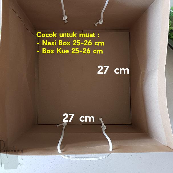 

Paper Bag Kue/Cake/Nasi/Bento Box Polos Kraft Coklat 27 x 27 x 27