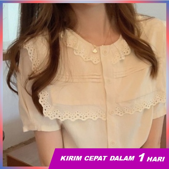 Super66 Baju Atasan Wanita Korean Style/ Blouse Wanita Korean Style/ Blouse Putih