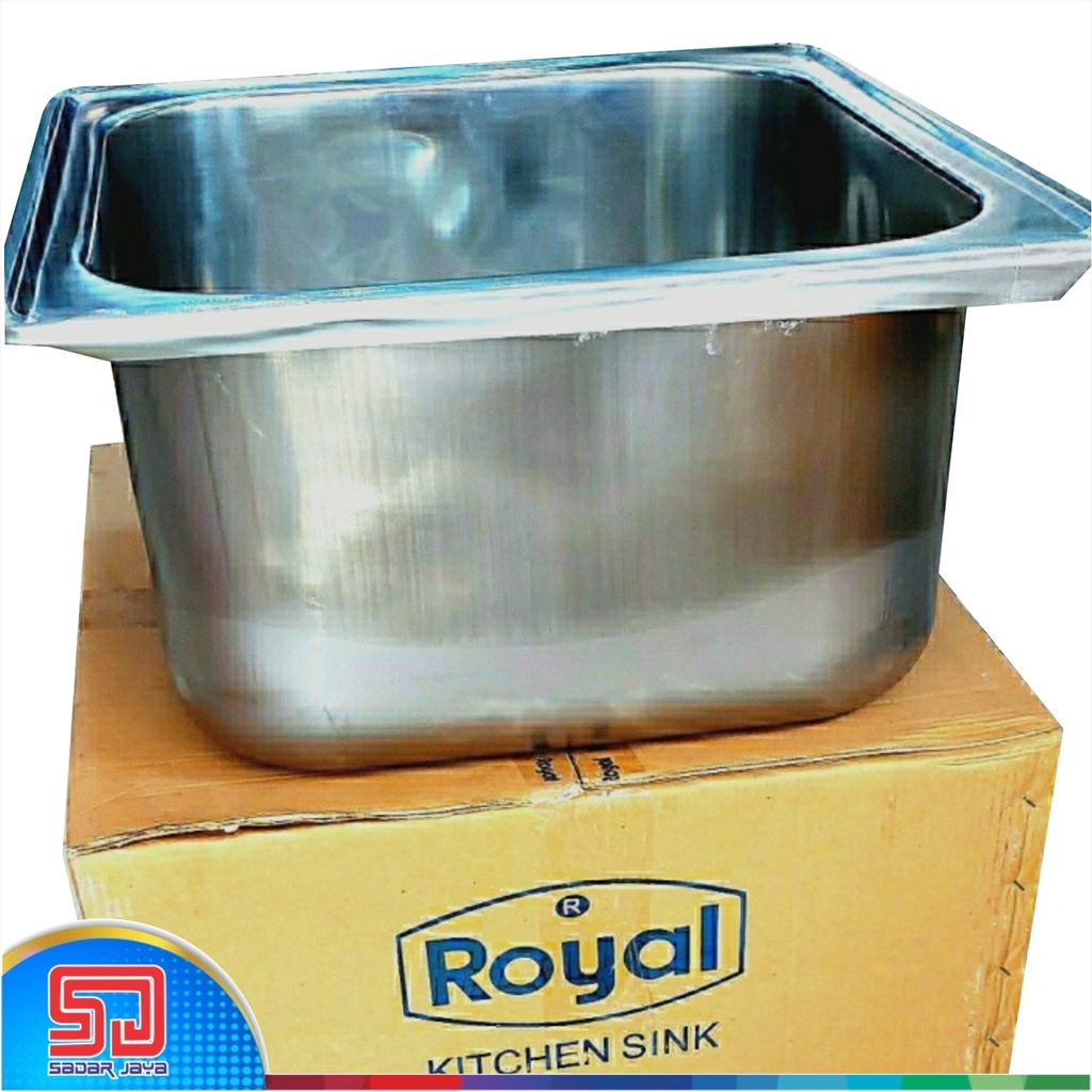 Royal Kitchen Sink SB 300 Wastafel Dapur Bak Cuci Piring Dalam 1 Bowl Tanpa Sayap Pengering Stainless Steel SB57