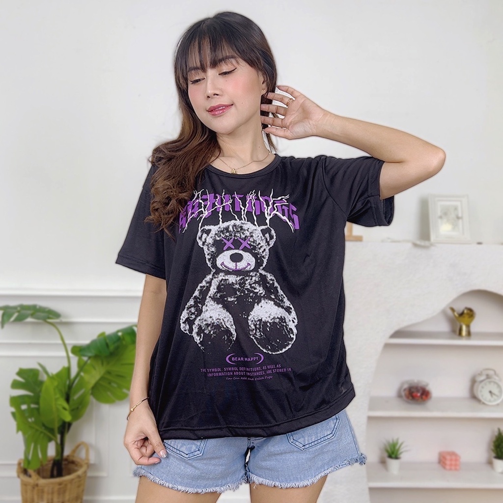 AFI - EC - Kaos Oversize Wanita Snow Bear (LD 106, P 65)