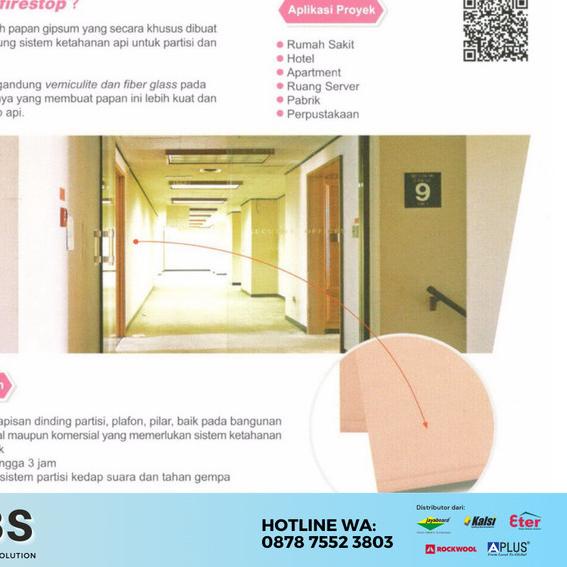 Papan Gipsum TAHAN API FIRESTOP Jayaboard 13 mm - Gypsum Jayaboard