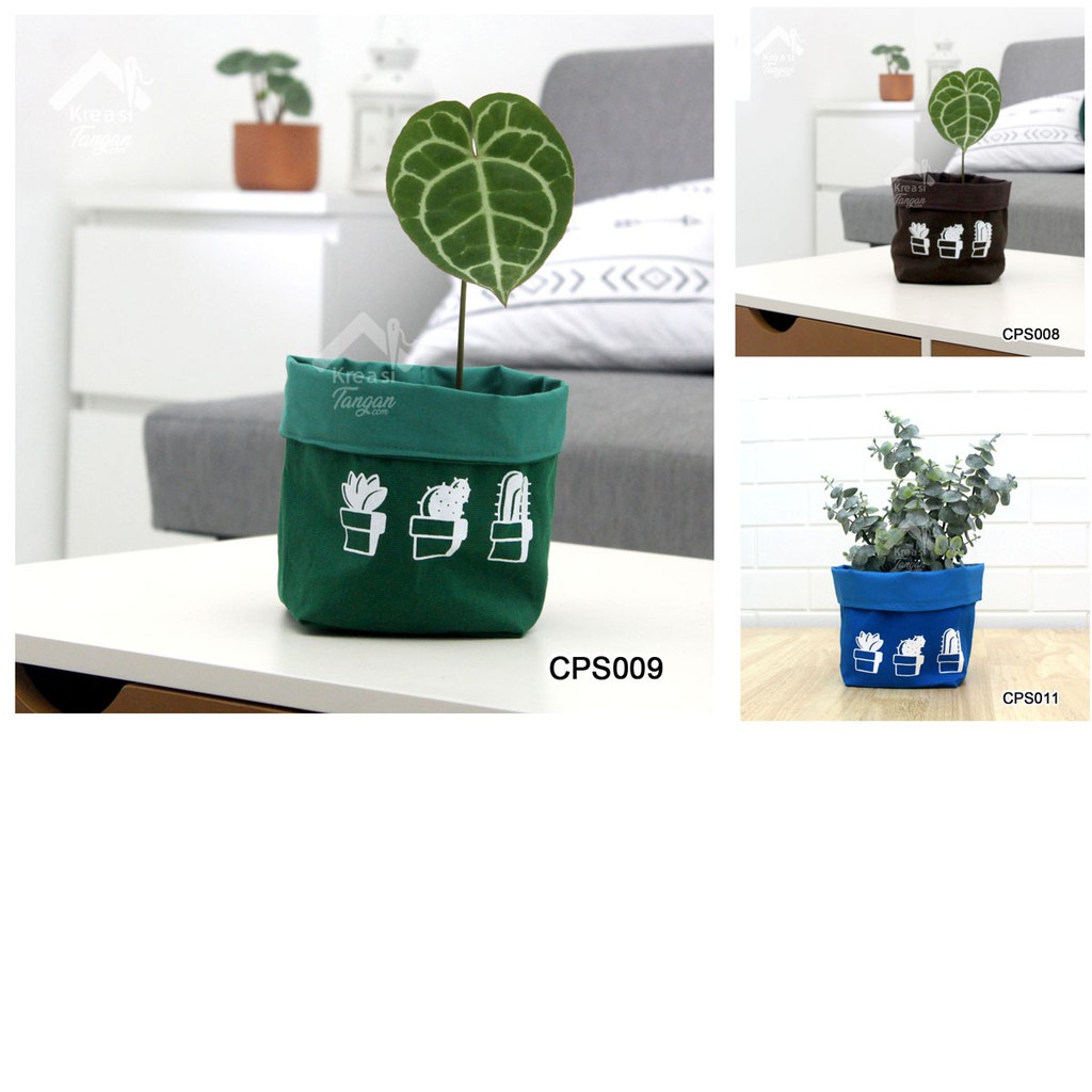 COVER POT / STORAGE MULTIFUNGSI POLOS SABLON CACTUS