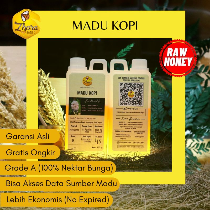 

❤️KHA STORE❤️ MADU KOPI 900gr ZHARA HONEY/MADU ASLI MURNI 100% RAW PURE HONEY