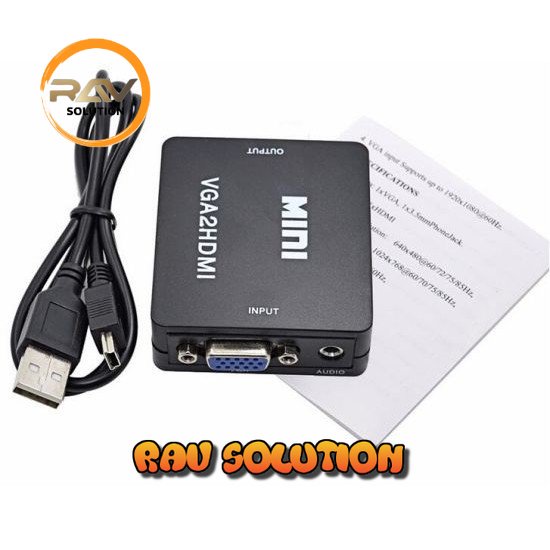 CONVERTER VGA TO HDMI WITH AUDIO BOX MINI