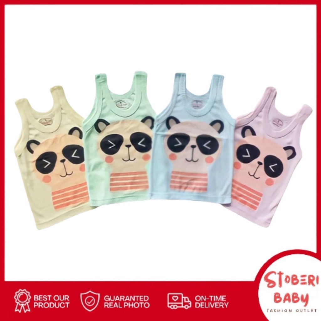 stoberi baby - KAOS SINGLET MOTIF WARNA ANAK kaos dalam oblong anak laki2 dan perempuan newborn-3thn part2