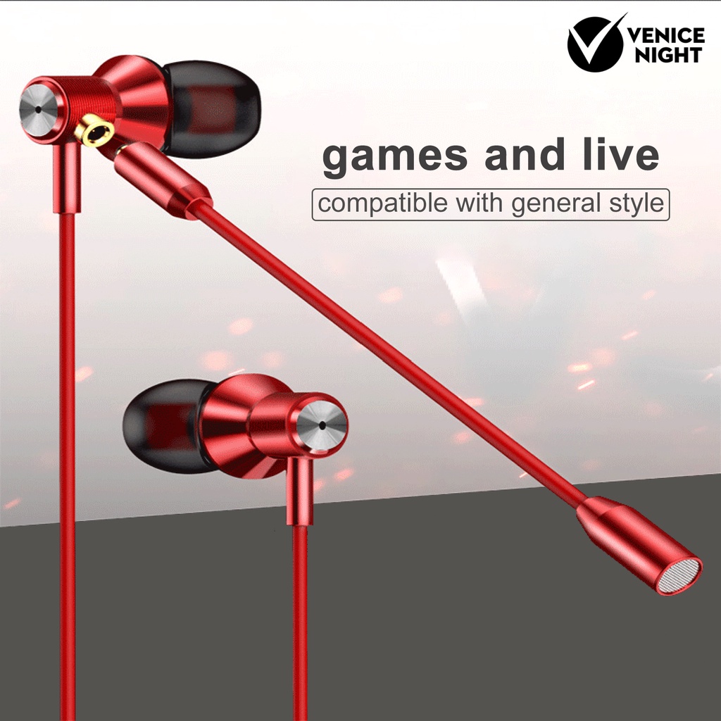 (VNEP) (Berkabel) Universal 3.5mm In-ear Stereo Gaming Music Sport Earphone dengan Mikrofon
