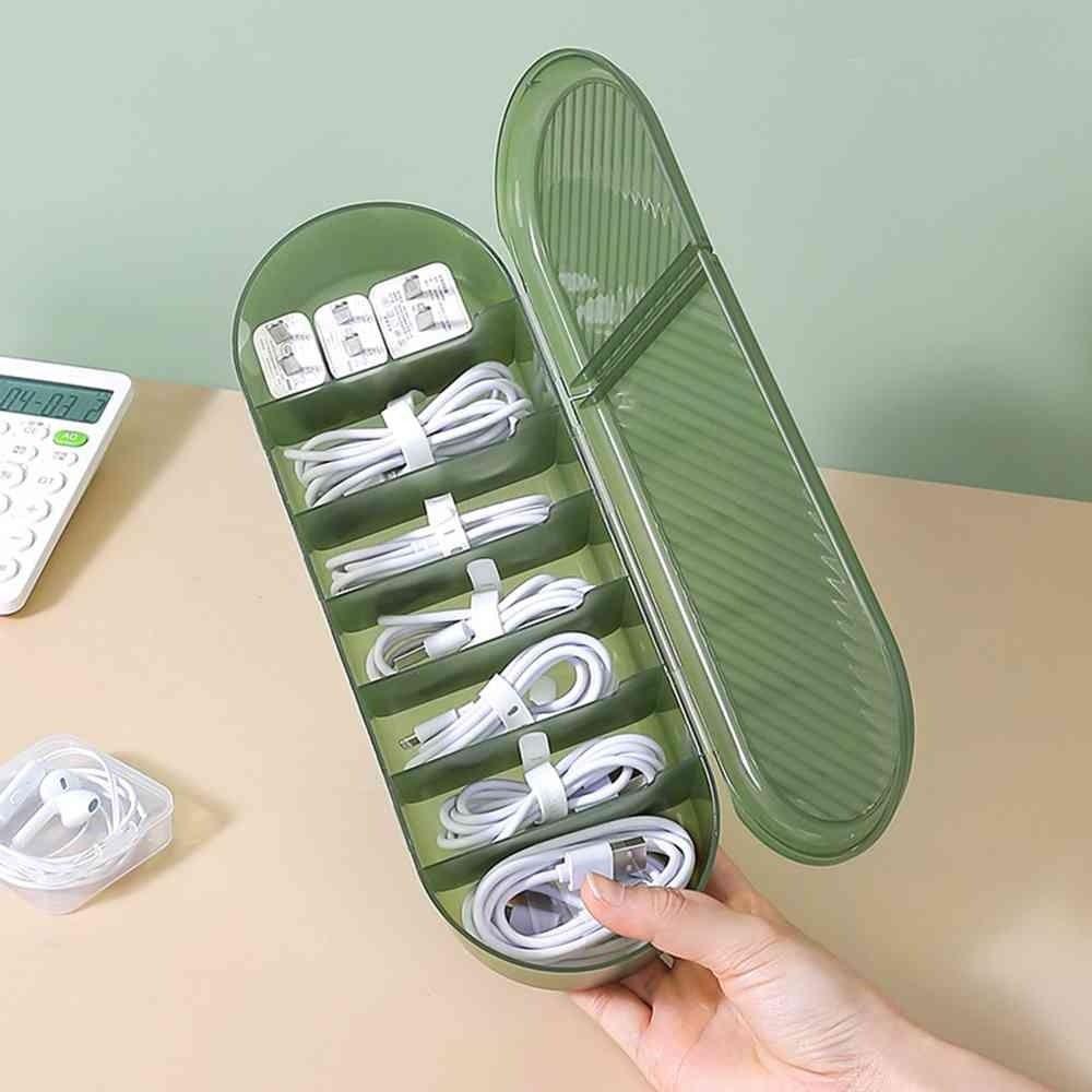 Top Kotak Penyimpanan Kabel Multifungsi Meja Laci Line Management Charger Organizer