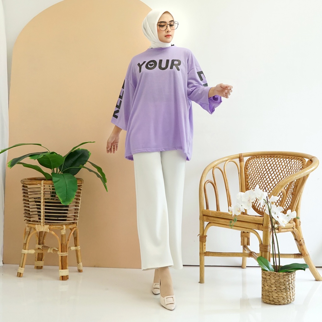 GR ATASAN BASIC OVERSIZE / KOREAN TOP KAOS JUMBO LD 135 TUNIK BABYTERRY SR327