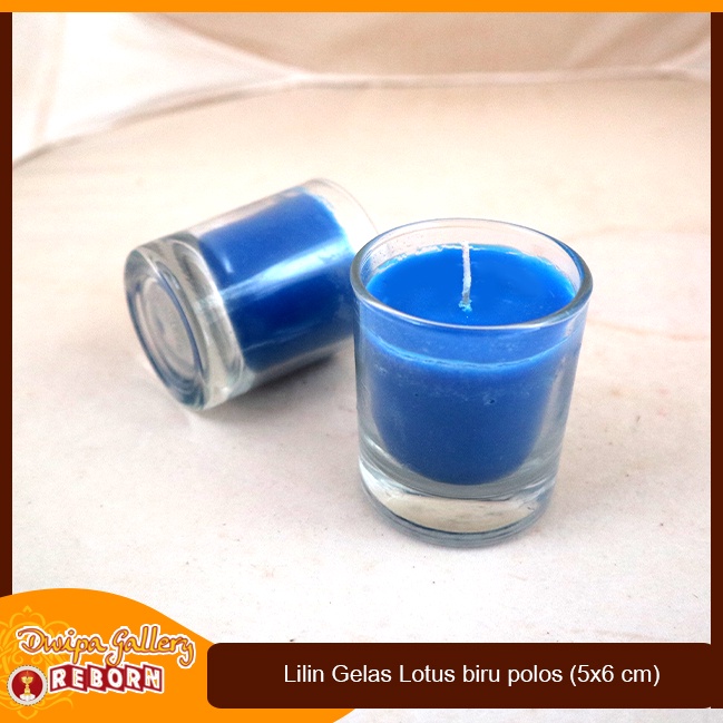 Lilin Stearin Candle Warna Biru Gelas Cafe Resto Hotel Spa Serbaguna