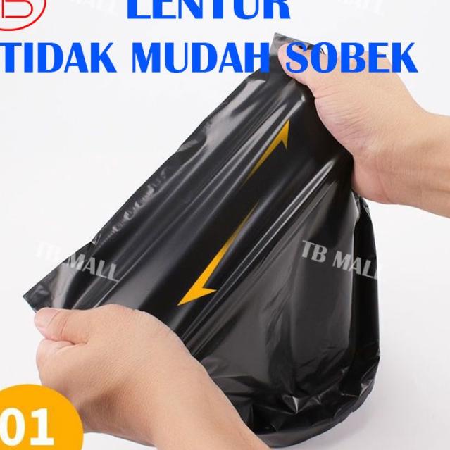 

Plastik Packing Baju Olshop / Polymailer Hitam Glossy LDPE 35X50CM ISI