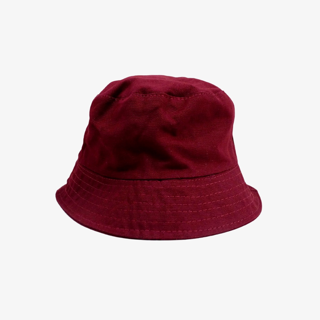 Glatzmood Bucket Hat Maroon Topi Polos Merah