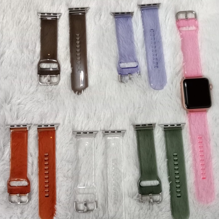 Strap Apple Watch Silikon Transparan For iWatch Series 1 2 3 4 5 SE 6 7 8 ultra