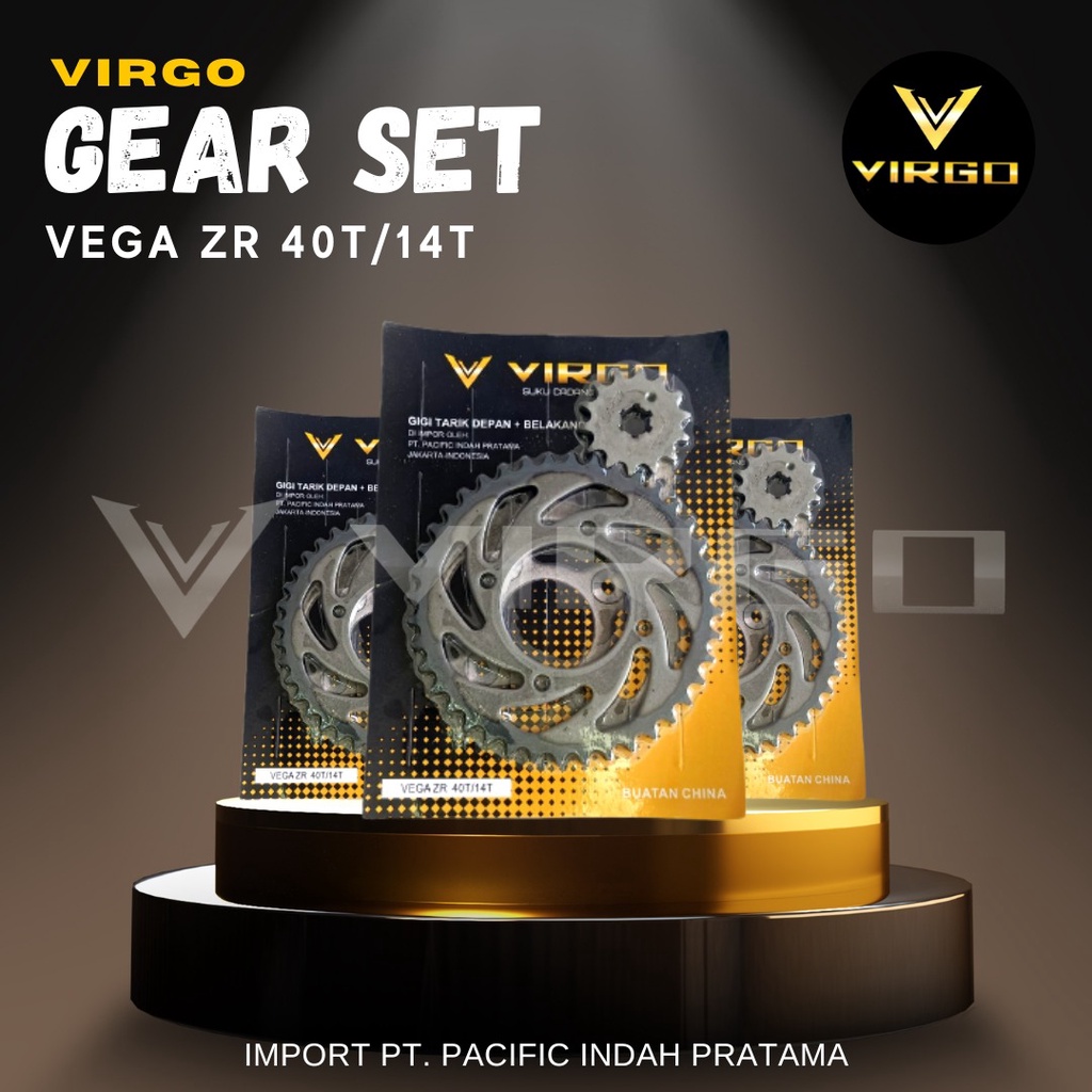 Jual Gear Set Vega ZR 40T/15T Gigi Tarik Depan+Belakang Virgo Shopee
