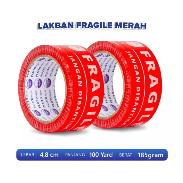 

Tape Lakban Fragile Per Dus 72 Pcs 48Mm X 100 Yard