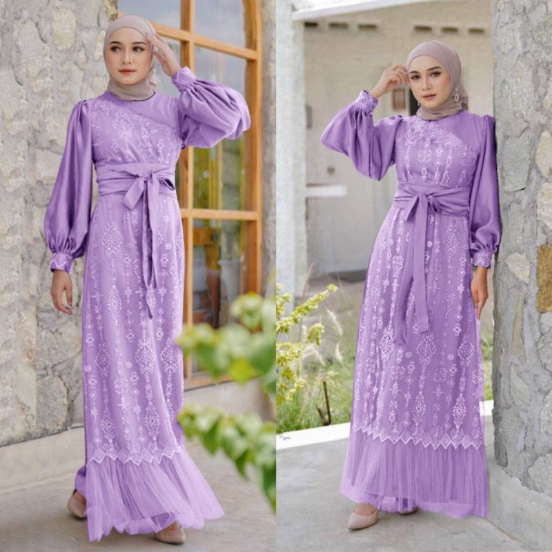 O2 Fashion / Maxi rona / bisa cod gamis tile cantik model terbaru