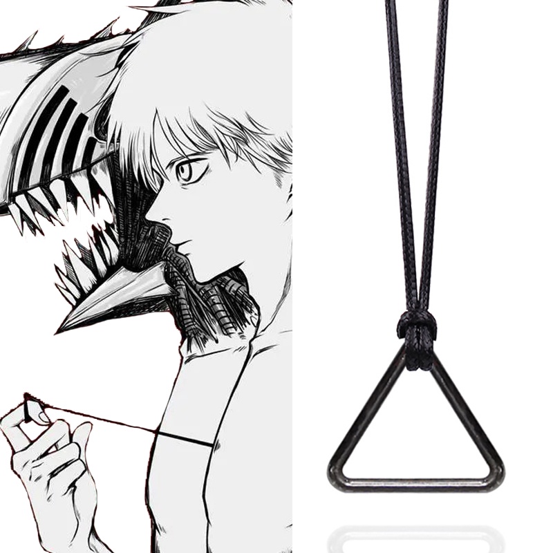 Kalung Rantai Titanium Steel Liontin Kartun Anime Devil Hunter Denji Gaya Punk Untuk Pria / Wanita