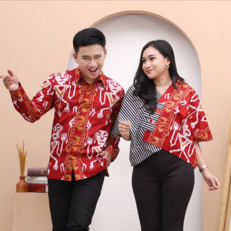 COUPLE BLUS KIMONO  VEST BATIK